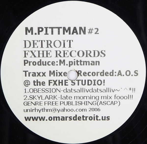 M.Pittman – M.Pittman #2 (12", FXHE Records, 2006) Front Cover