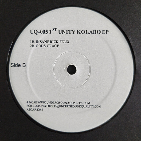 Various – 1st Unity Kolabo EP (12", Underground Quality, 2006) Back Cover