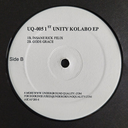 Various – 1st Unity Kolabo EP (12", Underground Quality, 2006) Back Cover