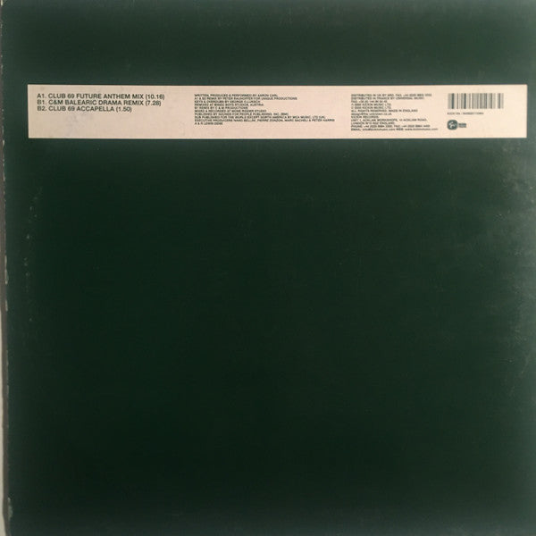 Aaron-Carl – Dance Naked (Mixes) (12", Kickin Records, 2000) Back Cover