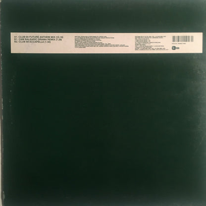 Aaron-Carl – Dance Naked (Mixes) (12", Kickin Records, 2000) Back Cover
