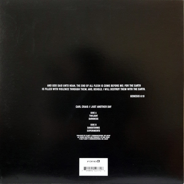 Carl Craig – Just Another Day (12", Planet E, 2004) Back Cover