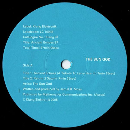 The Sun God – Ancient Echoes EP (12", Klang Elektronik, 2005) Front Cover