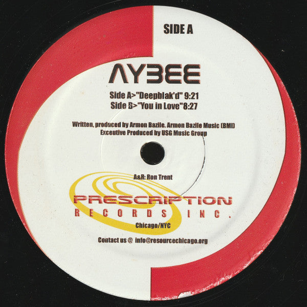 Aybee – Deepblak'd (12", Prescription Records Inc., 2004) Front Cover