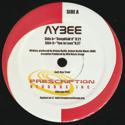 Aybee – Deepblak'd (12", Prescription Records Inc., 2004) Front Cover