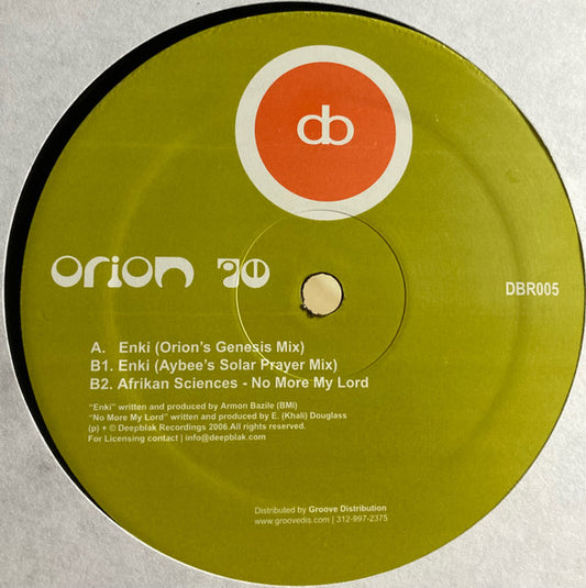 Orion 70 / Afrikan Sciences – Enki (12", Deepblak, 2007) Front Cover