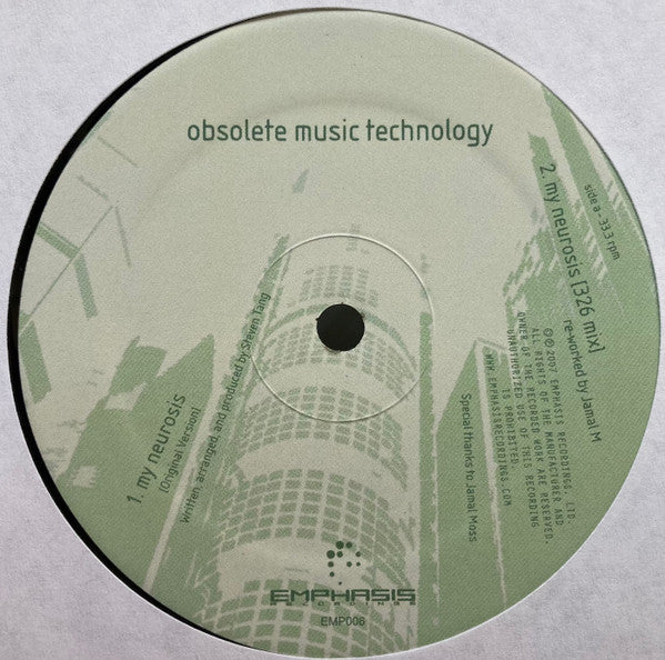 Obsolete Music Technology – My Neurosis (12", Emphasis Recordings, 2007) Front Cover