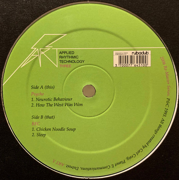 Psyche / BFC – ART Three (12", Applied Rhythmic Technology (ART), 2006) Front Cover