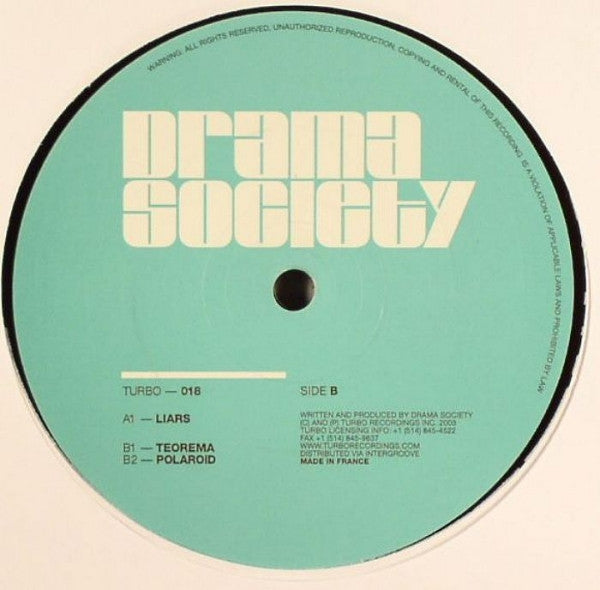 Drama Society – Liars (12", Turbo, 2003) Front Cover