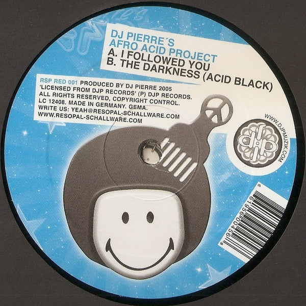 DJ Pierre's Afro Acid Project – I Followed You / The Darkness (Acid Black) (12", Resopal Red, 2005) Front Cover