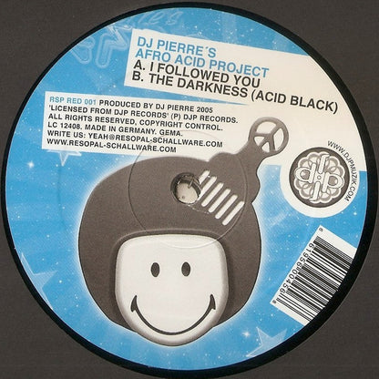 DJ Pierre's Afro Acid Project – I Followed You / The Darkness (Acid Black) (12", Resopal Red, 2005) Front Cover