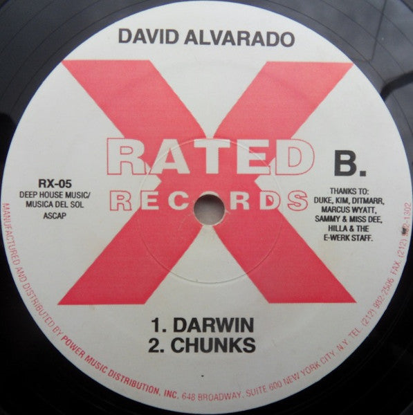 David Alvarado – Aurora (12", Rated X Records, 1995) Back Cover