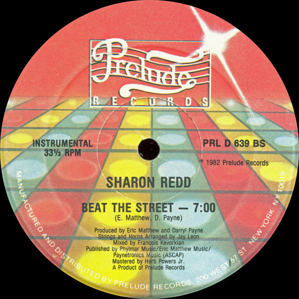 Sharon Redd – Beat The Street (12", Prelude Records, 1982) Back Cover