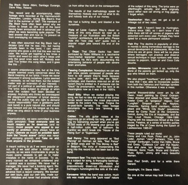 Big Black – Pigpile (LP, Touch And Go, 1992) Image 3