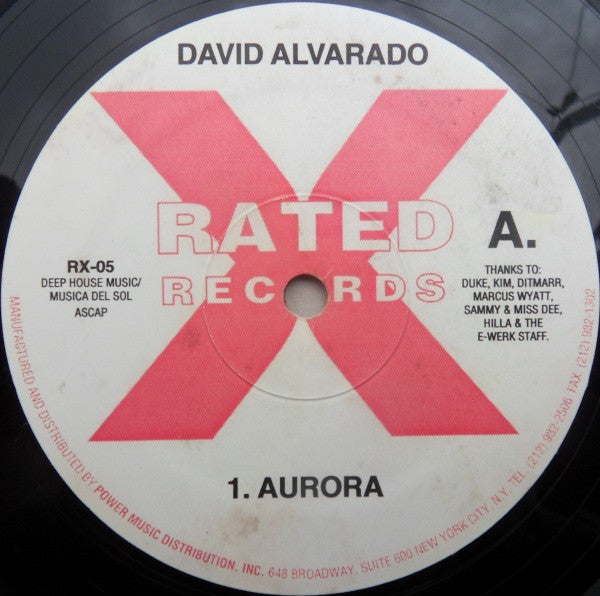 David Alvarado – Aurora (12", Rated X Records, 1995) Front Cover