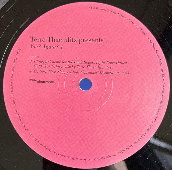 Terre Thaemlitz – You? Again? 1 (12", Mule Electronic, 2006) Back Cover