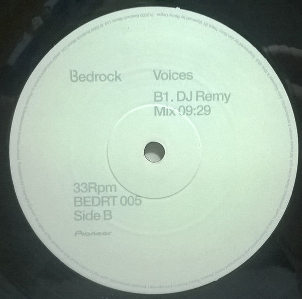 Bedrock – Voices (Part 1) (12", Bedrock Records, 2000) Image 4