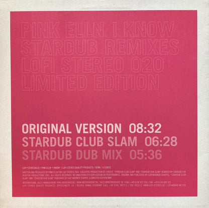 Pink Elln – I Know (Stardub Remixes) (12", Lo-Fi Stereo, 2001) Front Cover