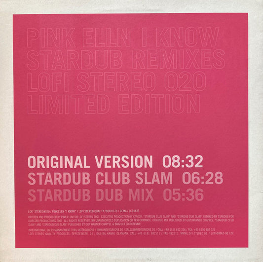 Pink Elln – I Know (Stardub Remixes) (12", Lo-Fi Stereo, 2001) Front Cover