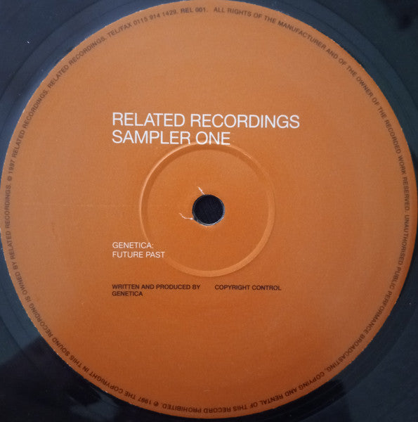 Genetica / OST – Related Recordings Sampler One (10", Related, 1997) Front Cover