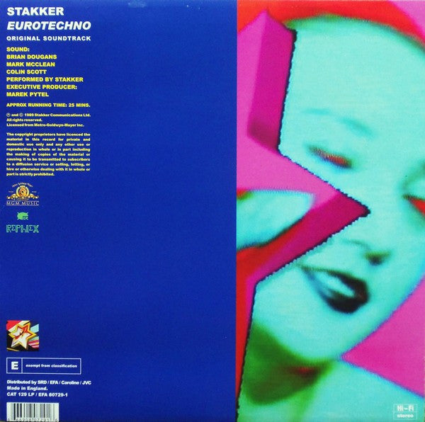 Stakker – Eurotechno (LP, Rephlex, 2003) Back Cover
