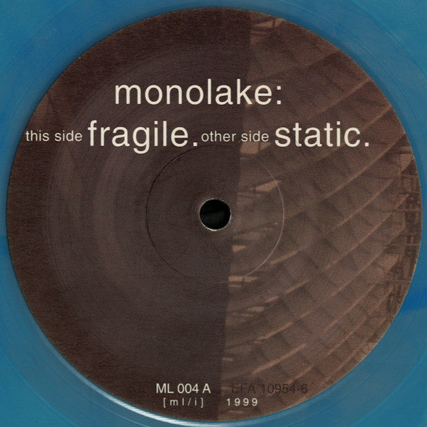 Monolake – Fragile / Static (12", Blue, Marbled, Monolake / Imbalance Computer Music, 1999) Front Cover