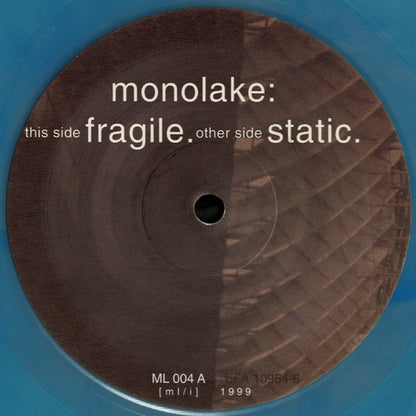 Monolake – Fragile / Static (12", Blue, Marbled, Monolake / Imbalance Computer Music, 1999) Front Cover