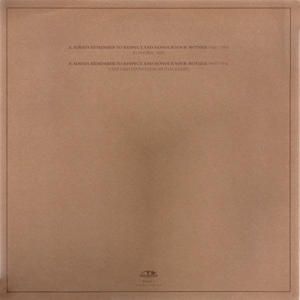 Dusted – Always Remember To Respect And Honour Your Mother - Part One (12", Go! Beat, 2000) Back Cover