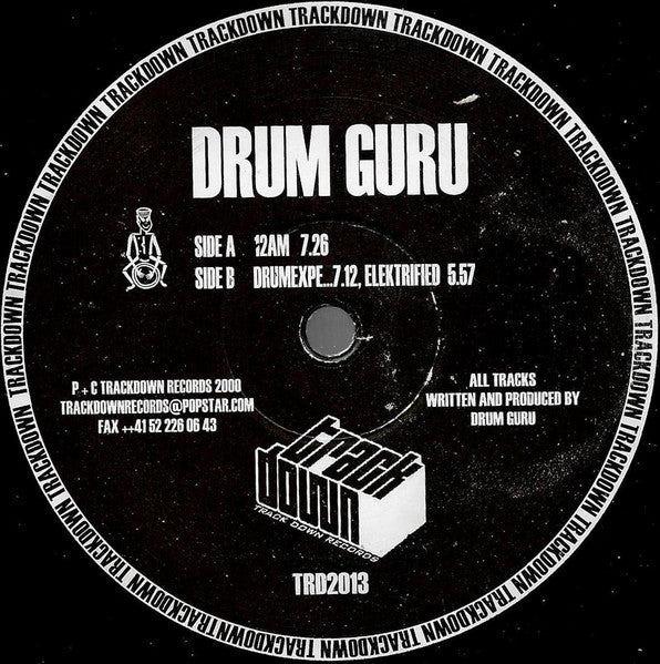 Drum Guru – 12 am (12", Trackdown Records, 2000) Front Cover