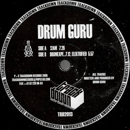 Drum Guru – 12 am (12", Trackdown Records, 2000) Front Cover