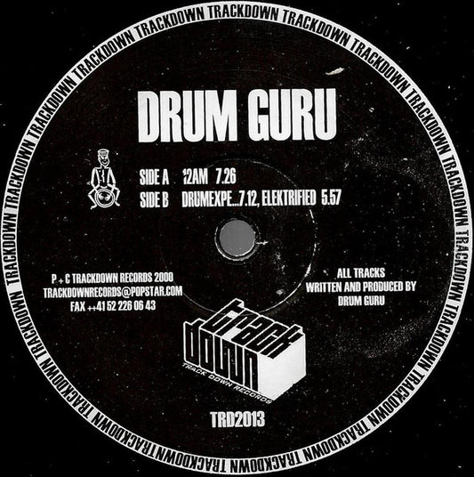 Drum Guru – 12 am (12", Trackdown Records, 2000) Front Cover