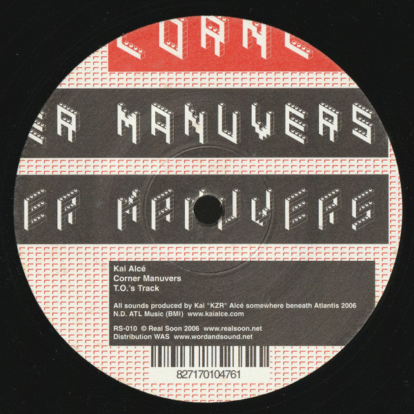 Kai Alcé – Corner Manuvers (12", Real Soon, 2006) Front Cover
