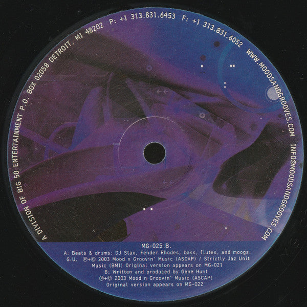 Abicah Soul Meets GU / Gene Hunt – The I-94 Series: Alternate Routes (12", Moods & Grooves, 2003) Back Cover