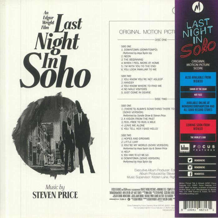 Steven Price - Last Night In Soho (Original Motion Picture Score) (2xLP)