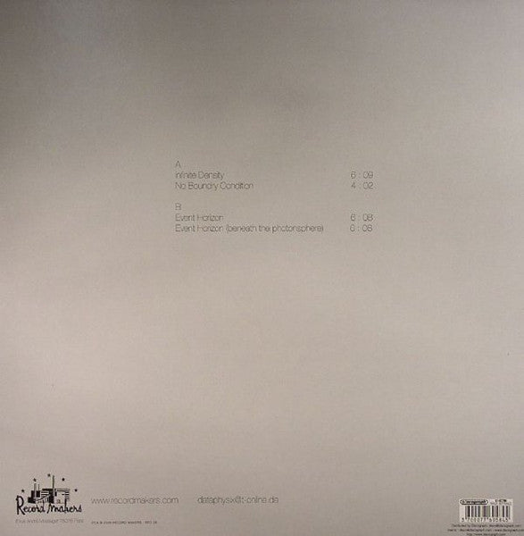 Arpanet – Reference Frame (12", Record Makers, 2006) Back Cover