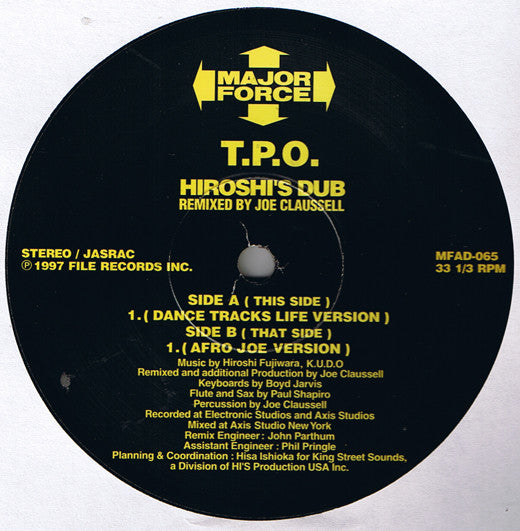 T.P.O. / Tycoon Tosh – Major Force Remixes (2x12", Major Force, 1997) Back Cover
