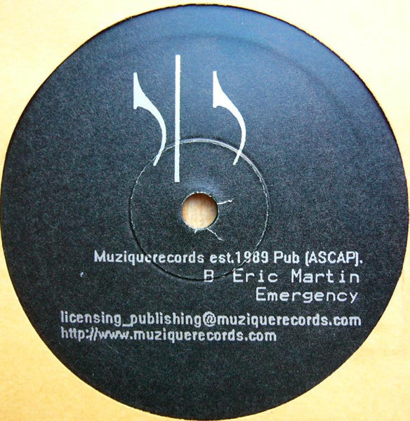 Steve Poindexter / Eric Martin – Whiplash / Emergency (10", Muzique Records, 2004) Back Cover