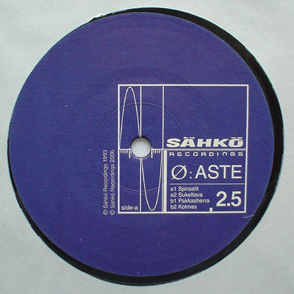 Ø – Aste (2xLP, Sähkö Recordings, 2006) Back Cover