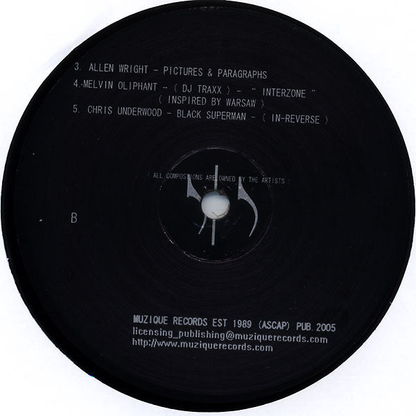 Various – The House Of Muzique (12", Muzique Records, 2005) Back Cover