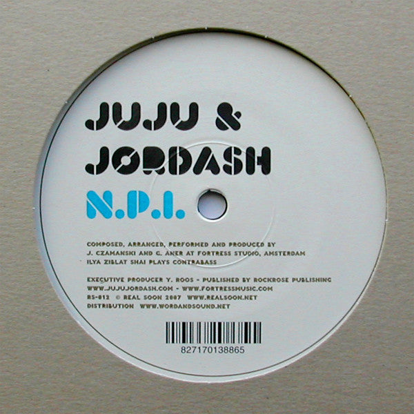 Juju & Jordash – Blue Plates / N.P.I. (12", Real Soon, 2007) Back Cover