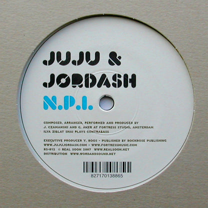 Juju & Jordash – Blue Plates / N.P.I. (12", Real Soon, 2007) Back Cover