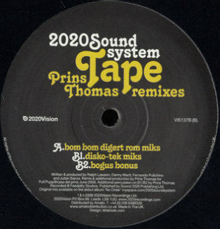 2020 Soundsystem – Tape (Prins Thomas Remixes) (12", 20:20 Vision, 2006) Front Cover