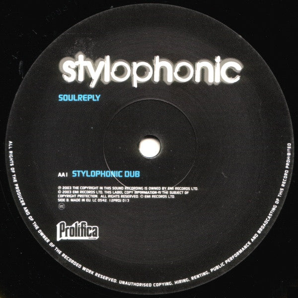 Stylophonic – Soulreply (12", Prolifica, 2003) Image 4