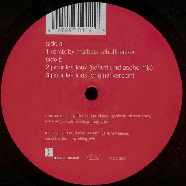 Christoph Soehngen – Pour Les Foux (12", Konvex | Konkav, 2002) Back Cover