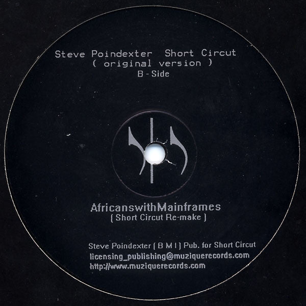 Steve Poindexter & The Sun God – Faces Drums (12", Muzique Records, 2005) Back Cover