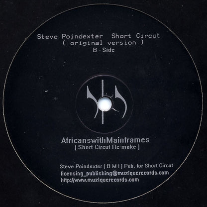 Steve Poindexter & The Sun God – Faces Drums (12", Muzique Records, 2005) Back Cover