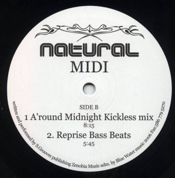 Scott Grooves – A'round Midnight (12", Natural Midi, 2007) Back Cover