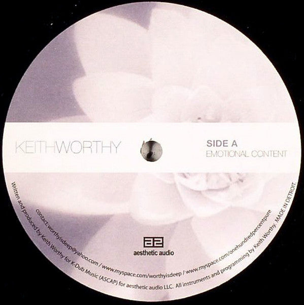 Keith Worthy – Emotional Content (12", Aesthetic Audio, 2007) Front Cover