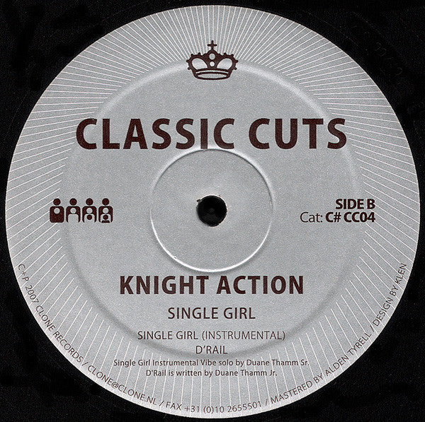 Knight Action – Single Girl (12", Clone Classic Cuts, 2007) Back Cover