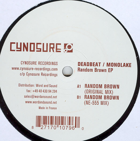 Deadbeat / Monolake – Random Brown EP (12", Cynosure, 2006) Back Cover